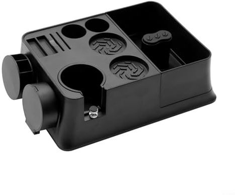 Conserva in modo efficiente i tuoi strumenti per caffè espresso con il nostro supporto per pressacaffè e la scatola per