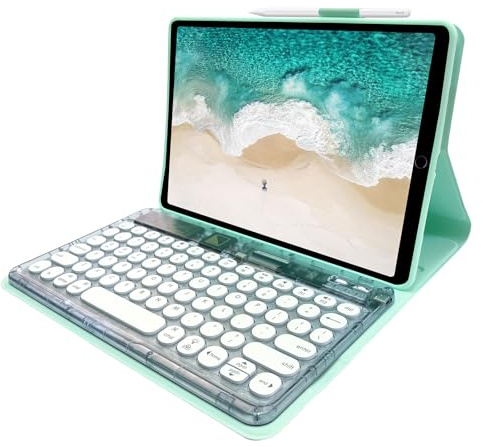 Sazfli Custodia tastiera per iPad 10,2, Tastiera Bluetooth rimovibile | Trasforma il tuo iPad in un'esperienza simile a un laptop con tastiera Bluetooth rimovibile