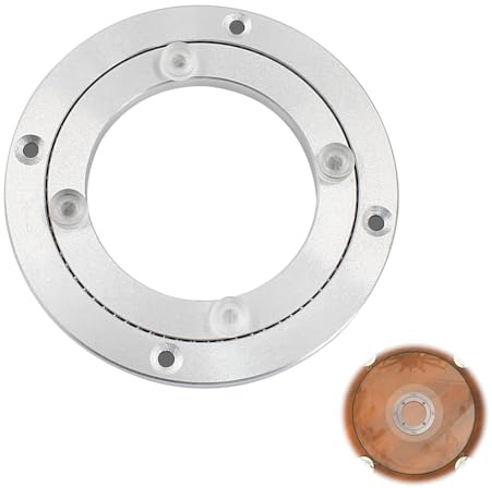 Wcawnlt Robusto plato giratorio de aleación de aluminio de 120 mm, placa giratoria de mesa, cojinete de presión, corona giratoria, herrajes giratorios para muebles, mesa de mesa, cocina, exposición