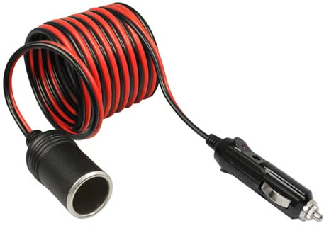 OcioDual Presa Accendisigari 12v, 1 Metro, Prolunga Accendisigari Auto 12v, Accessori Camper, Cavo Prolunga Presa di Corrente per Auto, Camper, Caricatore Adattatore, LED