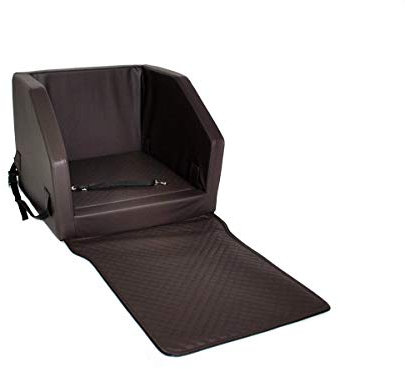 Mayaadi-Home Hundeautositz Beno Hundesitz Hundebett Autokörbchen Autositz Kunst Leder Auto Sitz Wasserdicht Waschbar Sicherheitsgurt Braun S- (55x55cm)-Vorne
