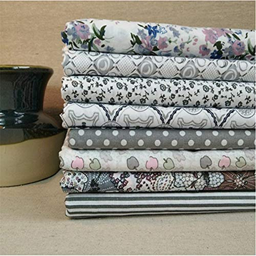 Egurs Neueste Grau Serie Baumwollstoff Kinder Erwachsener DIY Handwerk Nähen Patchwork Stoffpakete Stoffbündel Baumwolle 7 stück 25 * 25cm