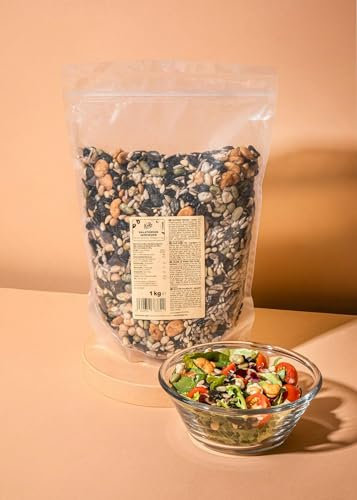 KoRo - Mix di semi per insalate - 1 kg - miscela varia con edamame, fagioli e pinoli - ricca di acidi grassi insaturi - fonte di proteine - confezione convenienza