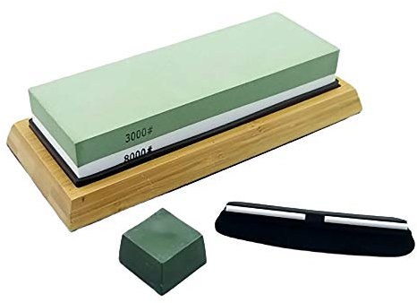 YLXD Wetzstein Set, 3000 8000 Schleifstein Messer Profi 2-in-1 Messerschärfer Abziehstein, nass Schleifstein mit Gratis rutschfest Silikonhalter Beste Schleifstein Fuer die Küche