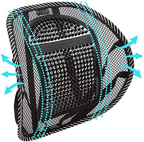 Big Ant Mesh Back Lumbar Support for Office Chair, Car, Chair Back Support with Elastic Strap Back Rest for Office Chair/Car Seat/Back Pain Relief (Large)