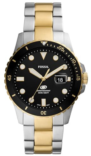 Fossil Watch for Women Fossil Blue, Quartz Movement, 42 mm Silver Stainless Steel Case with a Stainless Steel Strap, FS5951