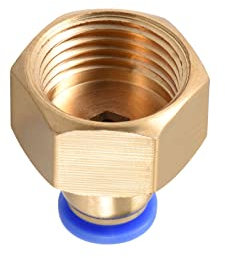 M METERXITY 1 Paquet G1/2 Femelle Pousser verrouilleront Raccord - Droit Union Adaptateur, Pousser à Connecter Raccords, Appliquer à Pneumatique Système (8mm, Or)