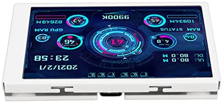 3,5-Zoll-Computer-Temperaturmonitor, PC-Temperaturanzeige für Computergehäuse, Sekundärbildschirm, Datenmonitor, IPS-USB-Vollbildanzeige, Kleiner Bildschirm (Weiss)