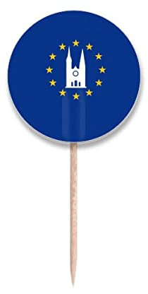 Etiquetas redondas para palillo de dientes de la UE con diseño de arquitectura francesa