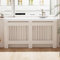 FATIVO Cubierta Alta Blanca Moderna para Radiador: Consola de Madera MDF de 100 cm de Altura Interior, Armario Cubre Radiador, Estante para Calentador (Vertical, 152x19x101 cm)
