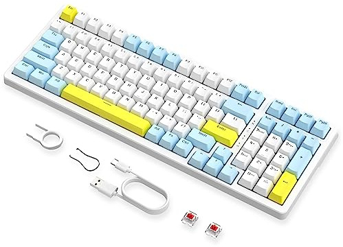 MAGIC-REFINER K3MAX Clavier Mecanique Gamer, Apex Pro TKL Clavier Gaming Filaire, 18 RVB Rétroéclairé, Anti-ghosting Hot Swapable 100 Touches, Mousse EVA, pour Win/Mac(US QWERTY, Interrupteur Rouges)