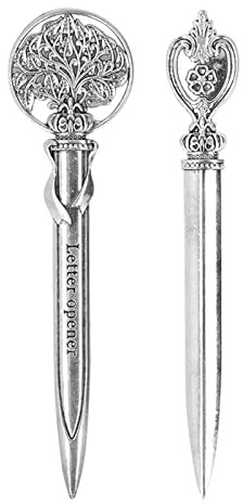 UPQRSG Tagliacarte in MEtallo, Coltello Tagliacarte Vintage da 2 Pezzi, Coltello Apri Buste Retrò Portatile in Lega di Zinco, Taglia Buste a Mano Leggero Tagliacarte da Scrivania per Ufficio