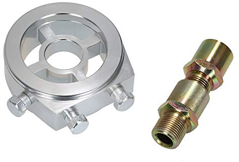 Ölfilter,QISUO Universal Auto Ölfilter Kühler Sandwich Plate Adapter für Öltemperatur und Öldruck