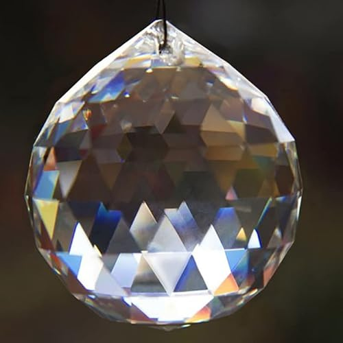 GOODJOBHN 20/30/40cm 20pcs Clear Crystals Glass Ball Tear Drop Shinning Prism Sun Catcher DIY Chandelier Crystals Pendants Accessories - (Size: 40mm)
