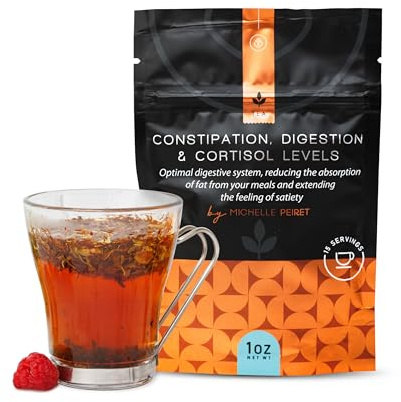 Michelle Peiret Constipation Relief Tea, Natural Constipation Relief for Women, Digestive Tea, Cherry Flavored, 15 Servings