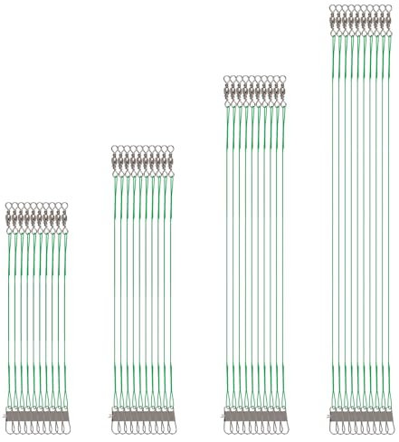 40 Stücke Stahlvorfach Hecht, Stahlvorfächer 4größen Edelstahl Vorfächer Leader Mit Wirbel & Karabiner Stahlvorfach Grüne Spinnvorfach Vorfach Zum Spinnangeln Angelvorfächer Für Salzwasser Süßwasser