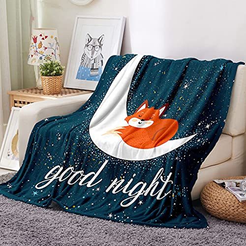 EHOMERY Cobija Manta De De Invierno Gruesa Colcha Oferta Manta para Cama Verano Cobija Cama Zorro Paisaje Manta Verano Mantas Decorativas Suaves Y Cómodas Verde Oscuro 200x150cm