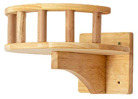 An der Wand montierte Katzen-Kletterleiter, Holztreppe, Sprungplattform, Katzen-Klettergerüst, Kätzchen-Sprungbrett, Haustiermöbel, Katzenbaum