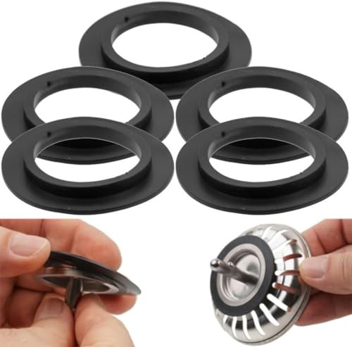 Baverta - Arandela de Goma para Filtro de cestillo, Junta de Goma para Fregadero, Juntas tóricas, Juntas para tuberías, Tapones a presión para bañera, 5 Piezas (para 82 83 mm)