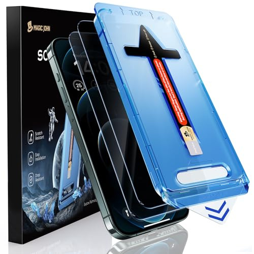 MAGIC JOHN 2 Stück für iPhone 12 Pro Max für Sichtschutzfolie (6,7 Zoll), 28-Grad-schutzwinkel-Einfaches, Auto-Dust-Eliminierung, 9H, Bläschenfrei, Einfache Installation