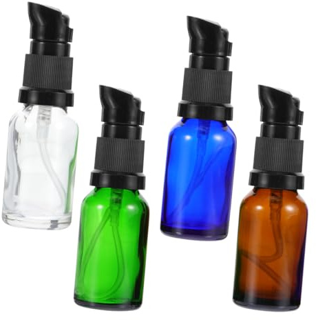 PLAFOPE 20 Pezzi Flaconi in Vetro da 15ml per Lozione e Crema, Contenitori Cosmetici Vuoti, Compatti a Tenuta per Viaggio, Dormitorio e Hotel Colore Casuale