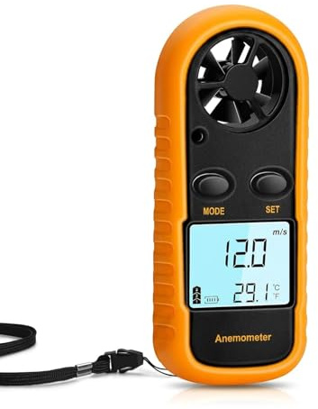 Windgeschwindigkeitsanzeige, Windmesser, Digitale Windtemperatur