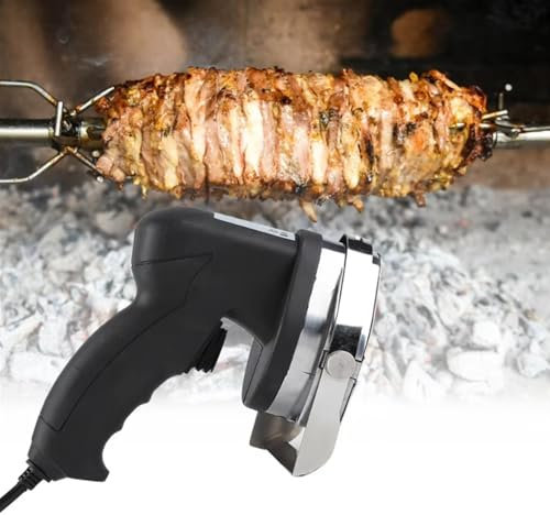 LMTYJZRY Couteau a Kebab Électrique, Couteau a Kebab Électrique Épaisseur de Coupe Réglable for Kebab Machine Machine Kebab Couteau Kebab Slicer(Black)