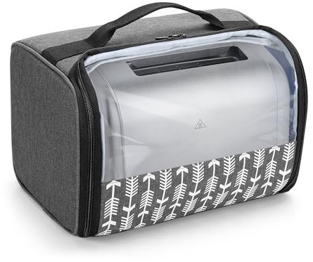 YARWO 2 Slice Toaster Cover with Bottom and Top Handle, Toaster Dust Cover Compatible with Amazon Basics 2 slice, Elite Gourmet Toaster, Small Bread Machine Bag with Visible Window, 29 x 21 x 20.3 CM