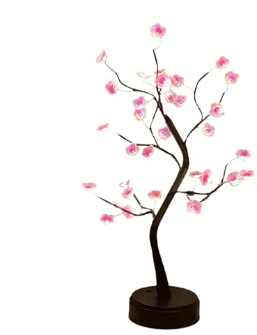 Albero di prugna a LED | Lampade a LED per bonsai, luci di Natale, albero di prugna con base stabile per casa, camera da letto, ufficio, soggiorno