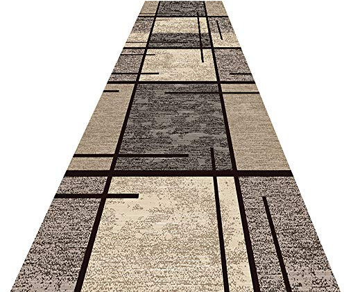 Tappeto passatoia per corridoi, moderno, grande, marrone, di qualità, antiscivolo, zerbino per ingresso, scale, cucina e corridoio, decorazione per la casa, lavabile, varie dimensioni, 120 x 400 cm