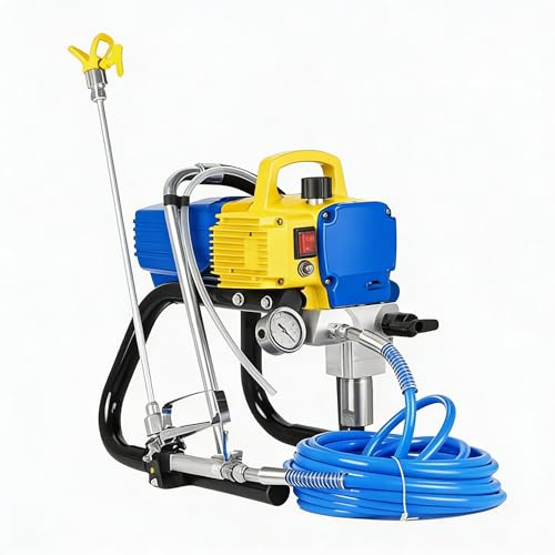 KiwiHood 1800W Airless Sprühgerät Farbsprühgerät mit 0.48Gal/min Durchfluss, 15m Schlauch für Wand-, Decken- und Außenanstriche, Renovierungen und industrielle Anwendungen