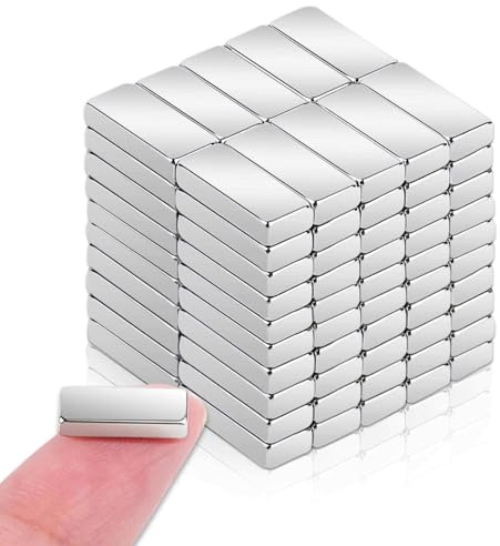 50Pcs Fridge Magnets, 10x4x2mm Small Neodymium Magnets Strong Rectangle Magnets for Whiteboard, Tiny Rera Earth Bar Magnets Magnets for Crafts, Fridge, Refrigerator, DIY, Kitchen
