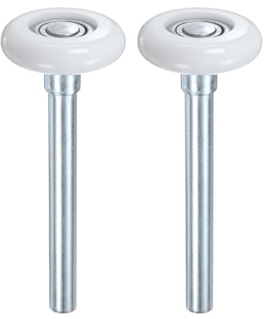 M METERXITY 2-Pack Nylon Garage Door Rollers, 1.8/ 46mm Quiet Garage Door Wheels 4.3/ 109mm Stem, High Load 11 Balls Sealed Precision Stamped Bearings for Garage Doors [White]