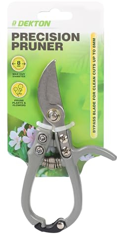 Dekton Mini Bypass Secateurs – Compact Precision Pruner for Small Branches & Stems | Sharp Blades for Clean Cuts | Ergonomic Design with Non-Slip Handle | Perfect for Indoor & Outdoor Gardening