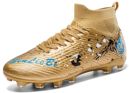 Xinghuanhua Chaussures de Football Unisex Bottes de Football Haut Chaussures Antidérapantes Chaussures