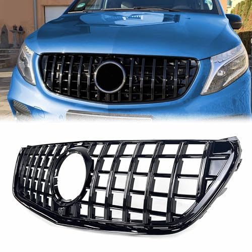 Kühlergrill Front Grill Frontgrill Panamericana GT Schwarz für Mercedes Benz V Klasse W447 V220 V250 V260 V300 2014-2019