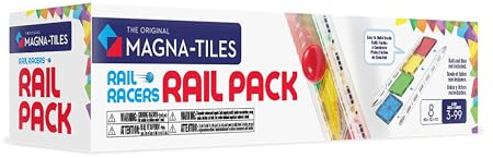 Magna-Tiles Rail Racers Rail Pack 8-Piece Magnetic Construction Set, The Original Magnetic Building Brand