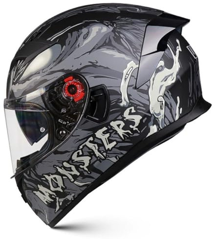 Motorradhelm Modularer Vollvisierhelm Rollerhelm Mit Doppelter Sonnenblende Integralhelm Scooter Motocrosshelme DOTECE Zulassung Motorrad Helm Damen Herren 6,M:57-58CM