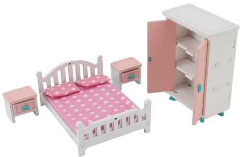 RASTKY Ensemble de Meubles de Chambre Miniatures, Jouets éducatifs Réalistes pour Jeux de Rôle de Simulation pour Enfants, Meubles de Maison de Poupée en Bois de Hêtre de qualité Supérieure pour Jeu