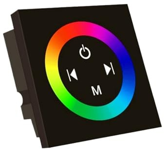 86 Touchpanel-Controller-LED-Licht mit Wanddimmer RGB-Vollfarb-Touchpanel-Dimmercontroller LED-Dimmer(WM-TC002A-3CHBlack)