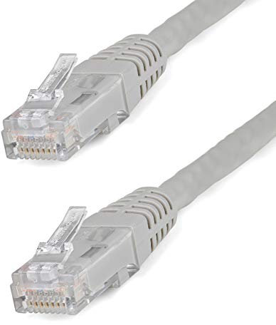 StarTech 6ft CAT6 Ethernet Cable - Gray CAT 6 Gigabit Ethernet Wire -250Mhz 100W PoE RJ45 UTP Molded Network Patch Cord with Strain Relief (C6PATCH6GR)
