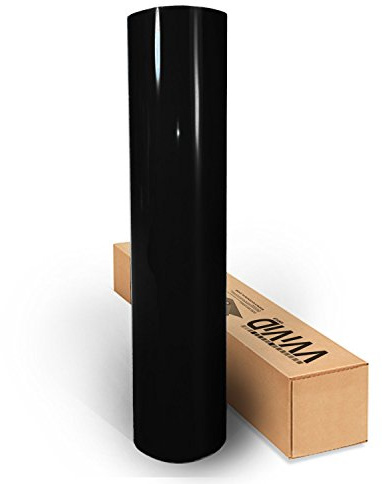 Black High Gloss Realistic Paint-Like Microfinish Vinyl Wrap Roll with VViViD XPO Air Release Technology (6ft x 5ft)