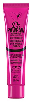 Dr. PAWPAW Hot Pink Lipbalm - vegane Lippenpflege mit Farbe für trockene Lippen, in pink, natürliche Inhaltsstoffe, Multi-use für Lippen, als Blush oder Lidschatten, aus der Tube, 25ml