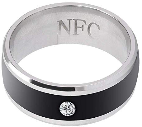 ASHATA multifunción NFC Smart Rings Impermeable Smart Magic portátil Dispositivo Universal para teléfono móvil, Multi-tamaño (ancho8)