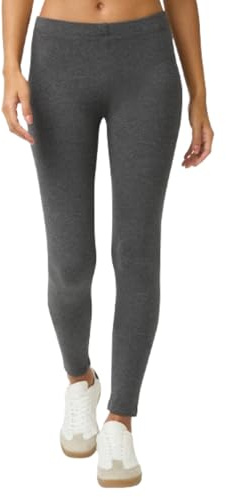 No Nonsense Women's Leggings - Soft Cotton Feel, Comfortable & Perfect for Layering, Gentle Elastic Waistband, Charcoal Grey, 3X
