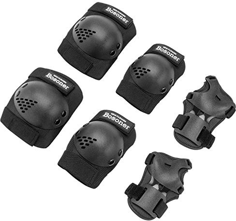 BOSONER Knieschoner Kinder Schoner Inliner Protektoren: 6er Set Schützer Inline Skates Kinder Knie Und Ellenbogenschützer Knieschützer Rollschuhe Schutzausrüstung