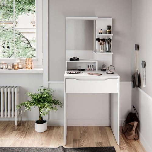 Vicco Schminktisch Ruben, Weiß, 60 cm | Kompakt & platzsparend – ideal für kleine Zimmer