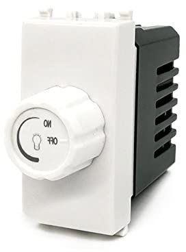 Vetrineinrete® Interruttore dimmer compatibile con vimar plana regolatore controller con manopola per luci illuminazione led 500 watt 230V (Bianco)