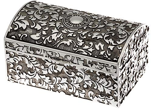 SILBERKANNE Schmuckdose Ornamentmotiv 6,5x10x5 cm Premium Silber Plated edel versilbert in Top Verarbeitung. Für geliebte Schmuckstücke wie Ringe, Kettchen, Ohrringe und Armbänder