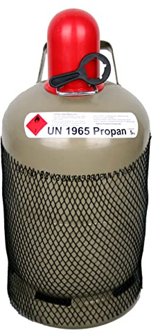 Grodenberg 5 kg Propangasflasche Gasflasche Stahlflasche Grau Eigentumsflasche Fabrikneu mind. 9 Jahre TÜV leer/ungefüllt mit Flaschenschlüssel Set